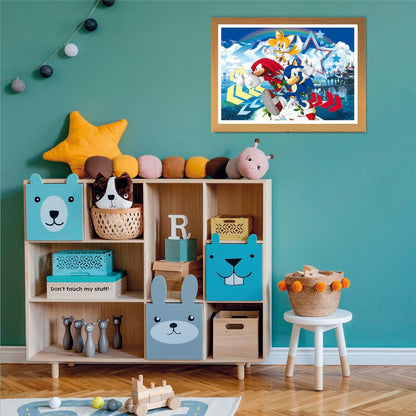 Clementoni 27267 Sonic Supercolor Puzzle-Sonic-104 Pieces, Jigsaw Kids Age 6, Puzzle Cartoon, Made in Italy