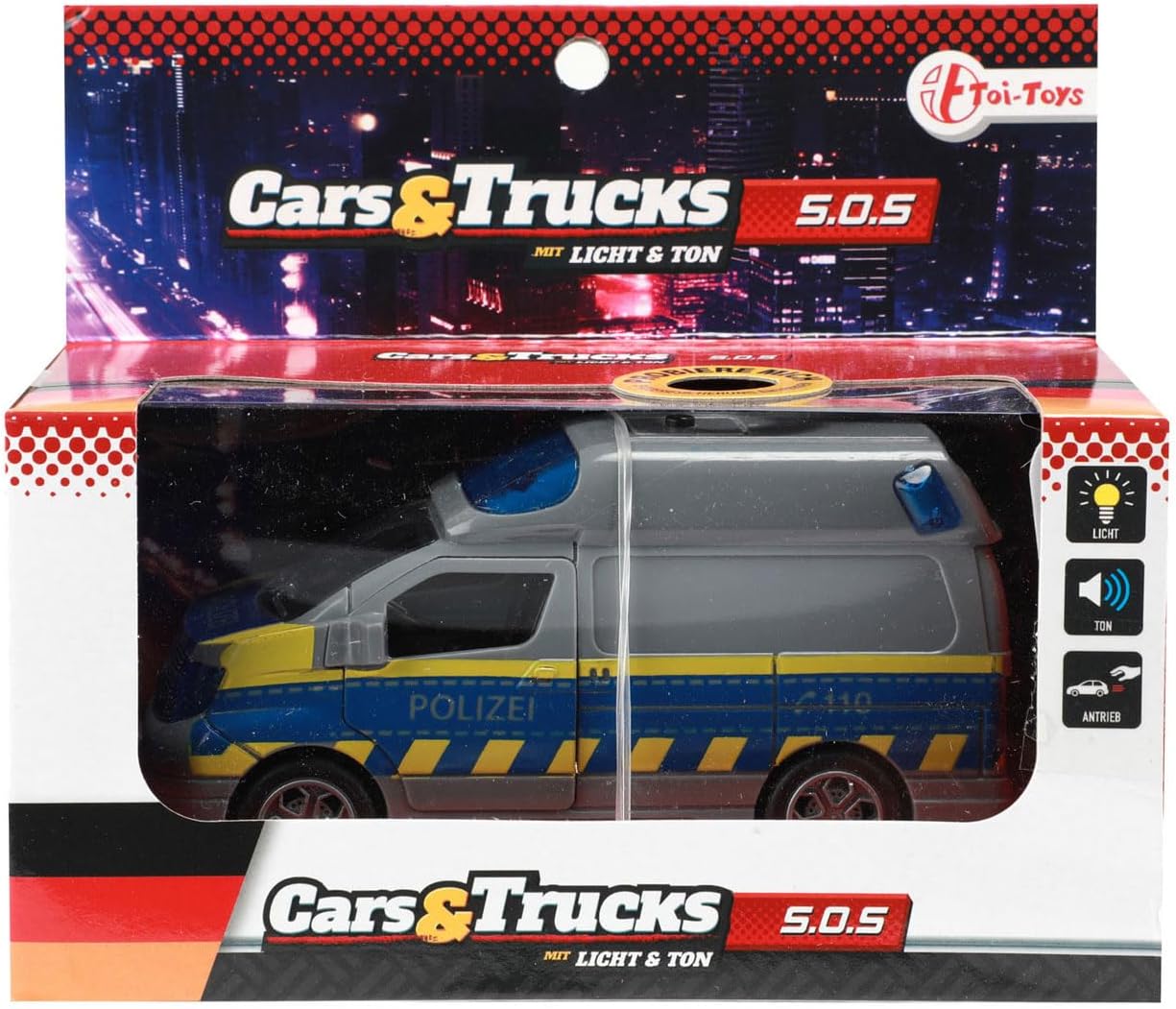 Toi-Toys s.O.S. Junior Police Bus 8 x 13.5 cm Diecast Grey (DE