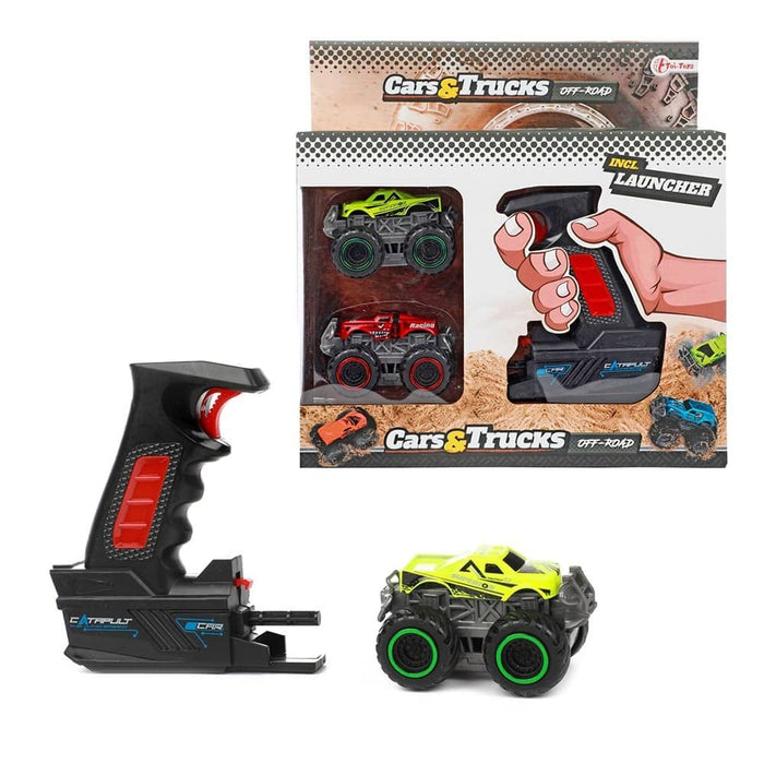 BEMIRO Monster Trucks with Launch Gun on Card