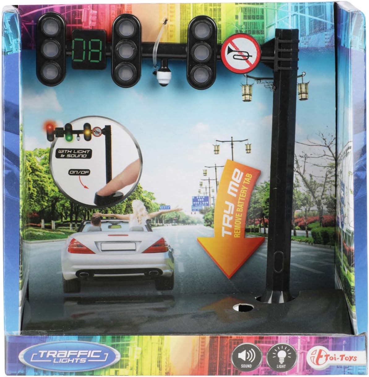 Toi-Toys - Verkeerslicht Boven de Weg met Licht en Geluid