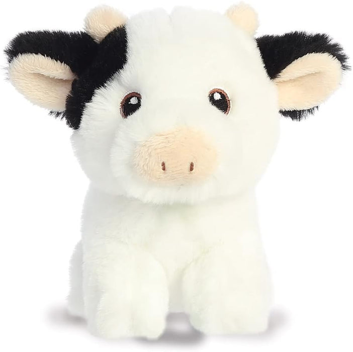 AURORA, 35072, Eco Nation Mini Cow, 5In, Soft Toy, Black & White