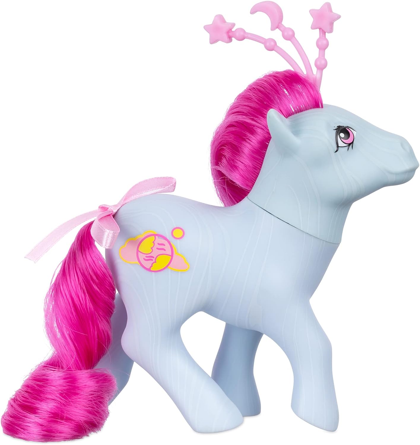Celestial Ponies - Polaris, My Little Pony, Basic Fun, 35342, Retro Horse Toys for Girls and Boys, 40th Anniversary White Pony Figure, Includes Celestial Crown and Accessories, Ages 4 years +