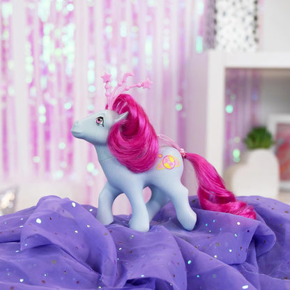 Celestial Ponies - Polaris, My Little Pony, Basic Fun, 35342, Retro Horse Toys for Girls and Boys, 40th Anniversary White Pony Figure, Includes Celestial Crown and Accessories, Ages 4 years +