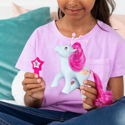 Celestial Ponies - Polaris, My Little Pony, Basic Fun, 35342, Retro Horse Toys for Girls and Boys, 40th Anniversary White Pony Figure, Includes Celestial Crown and Accessories, Ages 4 years +