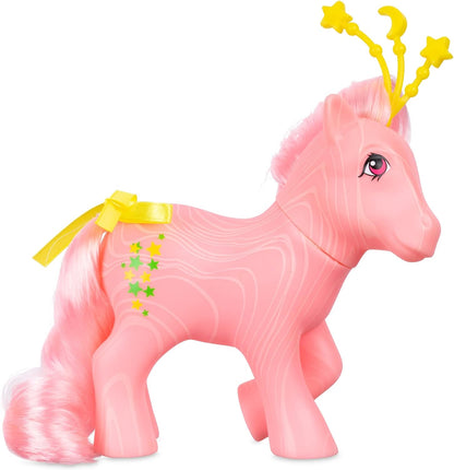 Celestial Ponies - Milky Way, My Little Pony, Basic Fun, 35344, Retro Horse Toys for Girls and Boys, 40th Anniversary Pink Pony Figure, Includes Celestial Crown and Accessories, Ages 4 years +