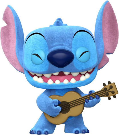 Funko POP! & Tee: Lilo & Stitch - Ukelele Stitch - Flocked - Large - (L) - T-Shirt - Clothes With Collectable Vinyl Figure - Gift Idea - Toys and Short Sleeve Top for Adults Unisex Men and Women
