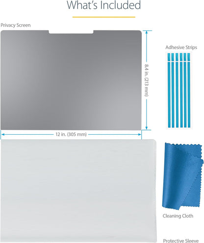 StarTech.com 13.5-inch Surface Laptop/Surface Book Privacy Screen, Anti-Glare Privacy Filter with 51% Blue Light Reduction, Monitor Screen Protector, Matte Finish (135S-PRIVACY-SCREEN