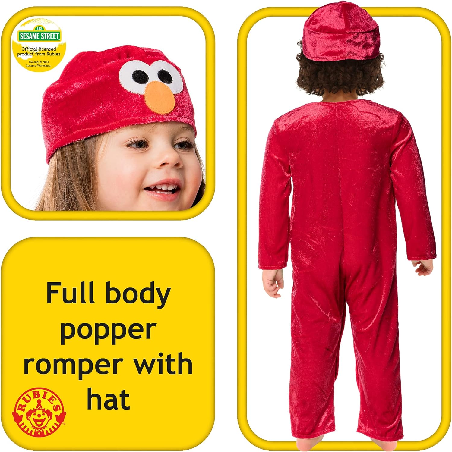 Rubies Official Sesame Street Baby Elmo Costume, Baby Fancy Dress