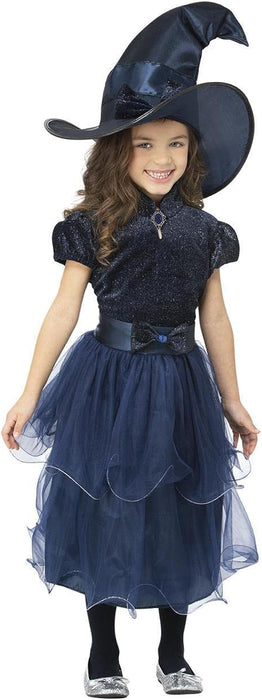Smiffys Blue Deluxe Midnight Witch Costume, Girls
