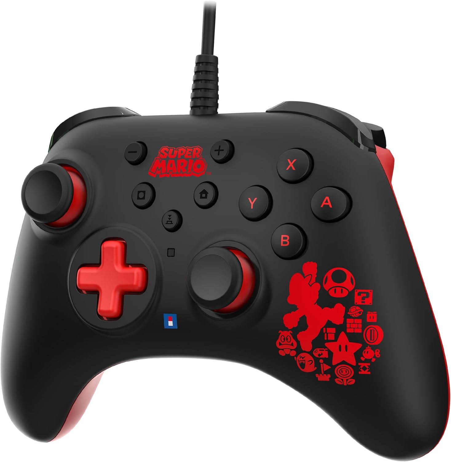 HORI Nintendo Switch HORIPAD Turbo (Mario) Ergonomic Wired Controller Pad - Officially Licensed by Nintendo - Nintendo Switch & Nintendo Switch - OLED Model