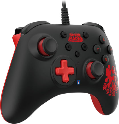 HORI Nintendo Switch HORIPAD Turbo (Mario) Ergonomic Wired Controller Pad - Officially Licensed by Nintendo - Nintendo Switch & Nintendo Switch - OLED Model