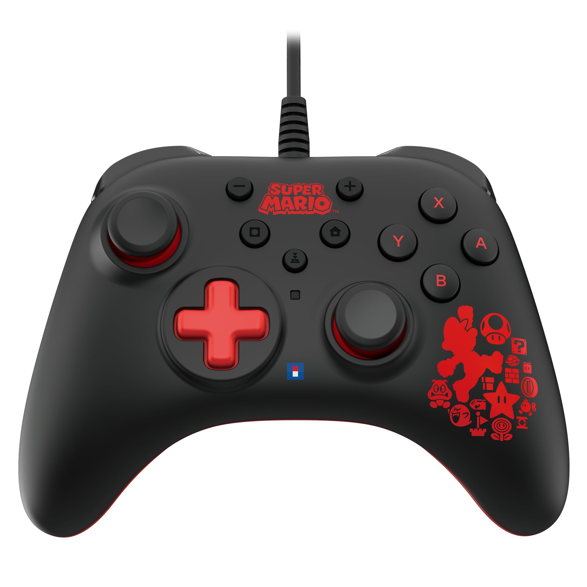 HORI Nintendo Switch HORIPAD Turbo (Mario) Ergonomic Wired Controller Pad - Officially Licensed by Nintendo - Nintendo Switch & Nintendo Switch - OLED Model