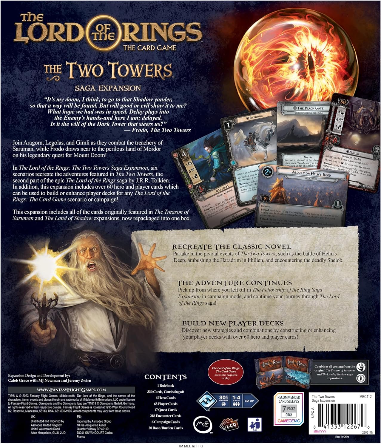 Fantasy Flight Games | The Lord of the Rings LCG: The Two Towers Saga Expansion | Card Game | Ages 14+ | 1-4 Players | 30 Minutes Playing Time