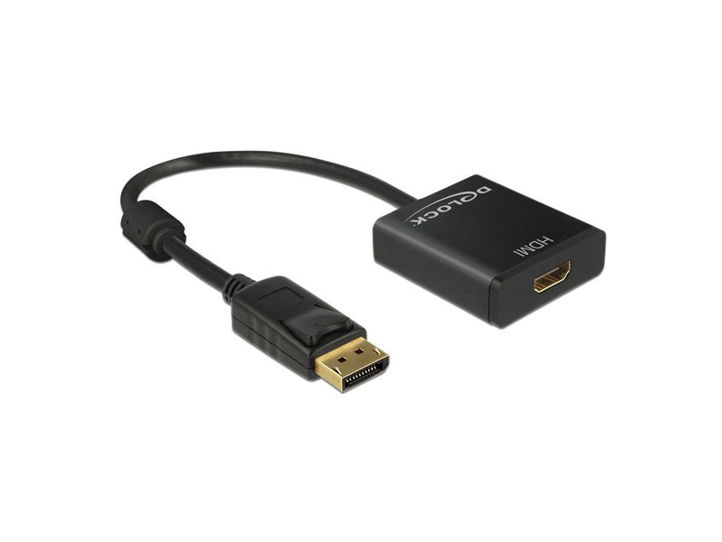 Delock Adapter DisplayPort 1.2 Male to HDMI Female 4K Active Black