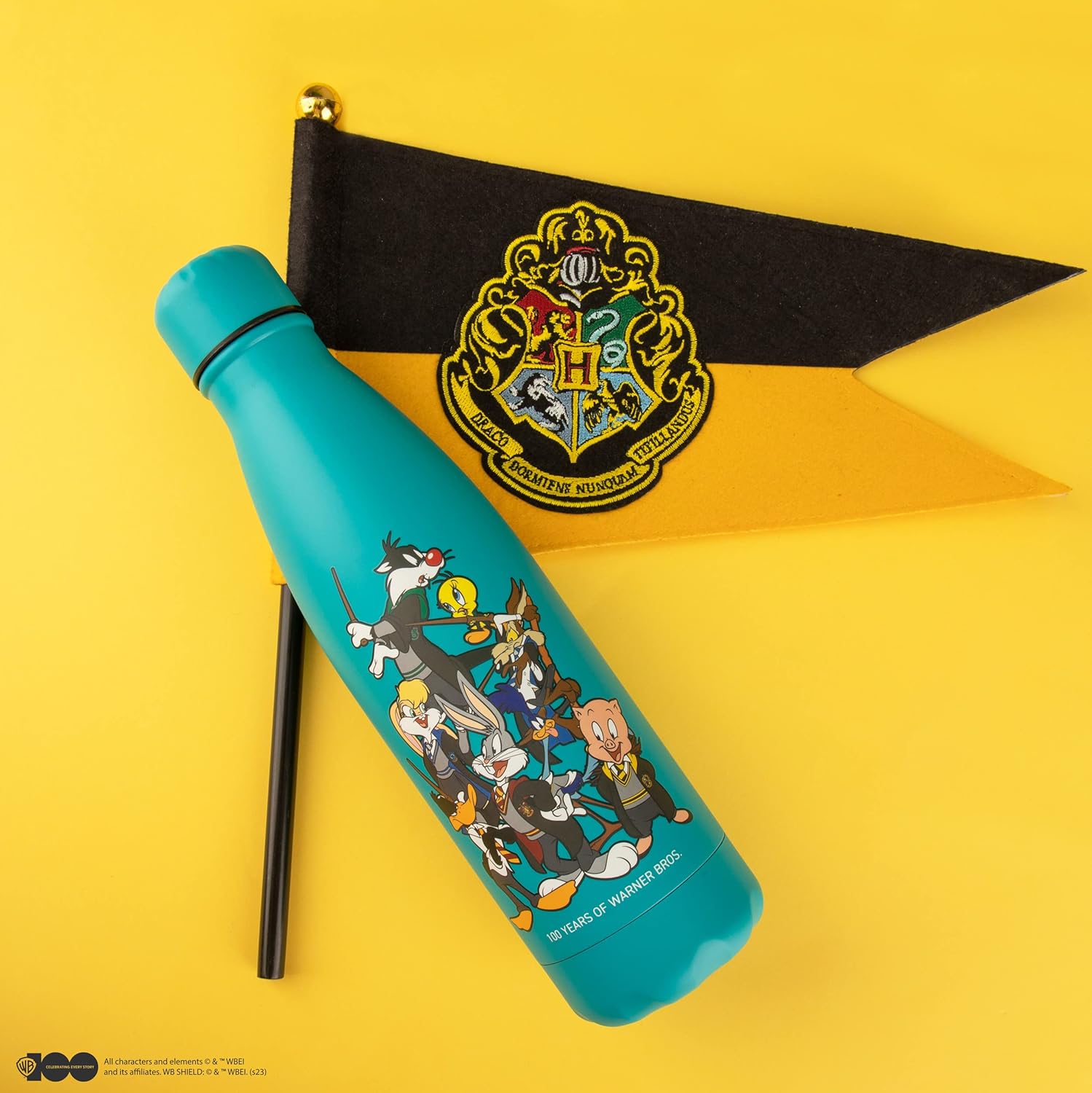 Cinereplicas - Looney Tunes in Hogwarts Isolierte 500ml Wasserflasche aus Edelstahl - Offizielle Lizenz