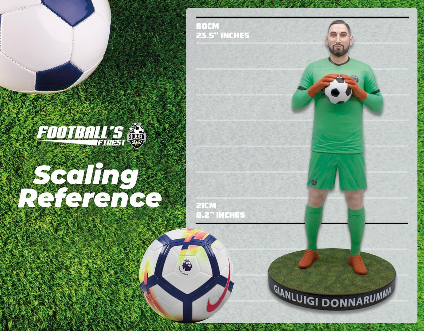 Football's Finest-Lo Mejor del fútbol Gianluigi Donnarumma Estatua de Resina PSG (SoccerStarz FFPSG004
