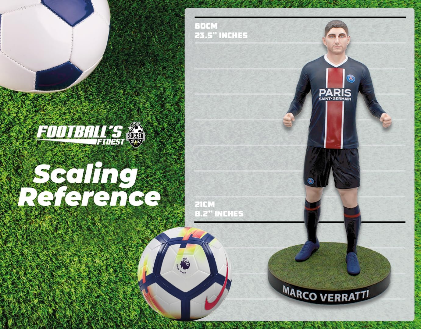 SoccerStarz Footballs Finest - Paris Saint-Germain (Marco Verratti) 60cm Resin Staute