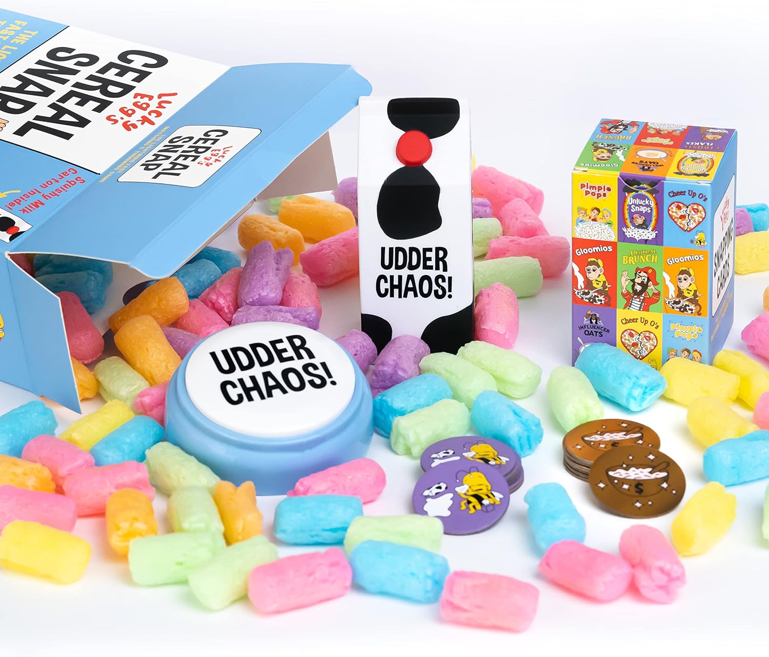 Cereal Snap: The Lighting Fast Matching & Throwing Game | 3-16 Players | Family Party Game for Teens & Kids, Comes with A Squishy Milk Carton, Active Family Card Game