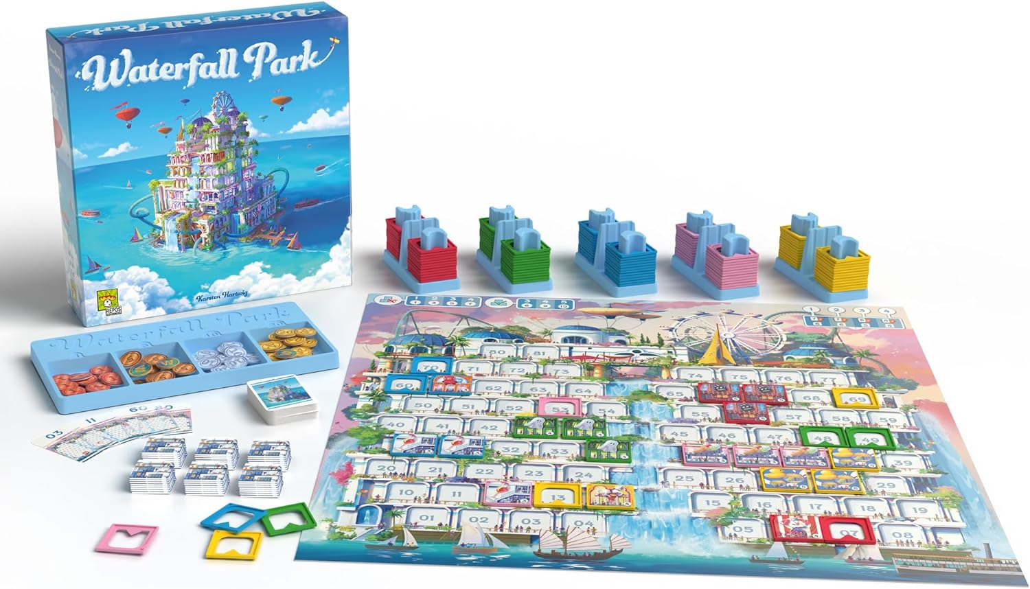 Repos | Waterfall Park | Board Game | Ages 8+ | 3-5 Players | 45 Minutes Playing Time
