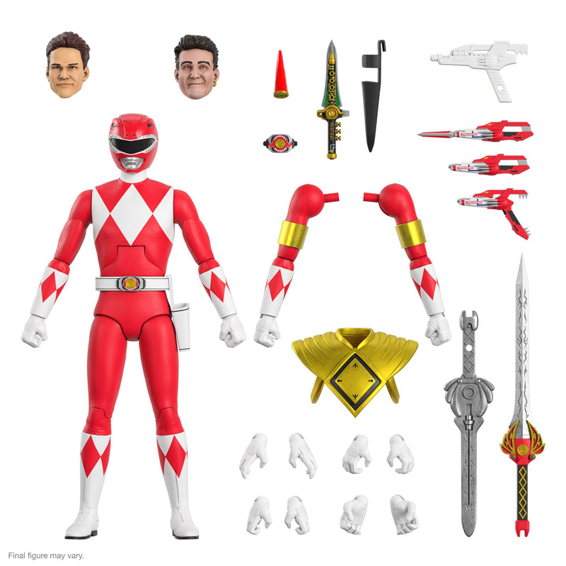 Super7 ULTIMATES! Mighty Morphin Power Rangers Red Ranger - 7" Power Rangers Action Figure with Accessories Classic TV Show Collectibles Red Ranger - Wave 2