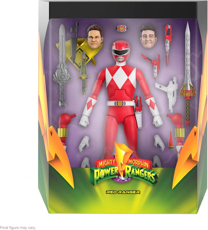 Super7 ULTIMATES! Mighty Morphin Power Rangers Red Ranger - 7" Power Rangers Action Figure with Accessories Classic TV Show Collectibles Red Ranger - Wave 2