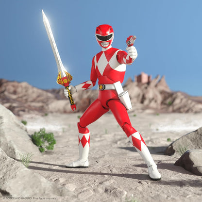Super7 ULTIMATES! Mighty Morphin Power Rangers Red Ranger - 7" Power Rangers Action Figure with Accessories Classic TV Show Collectibles Red Ranger - Wave 2