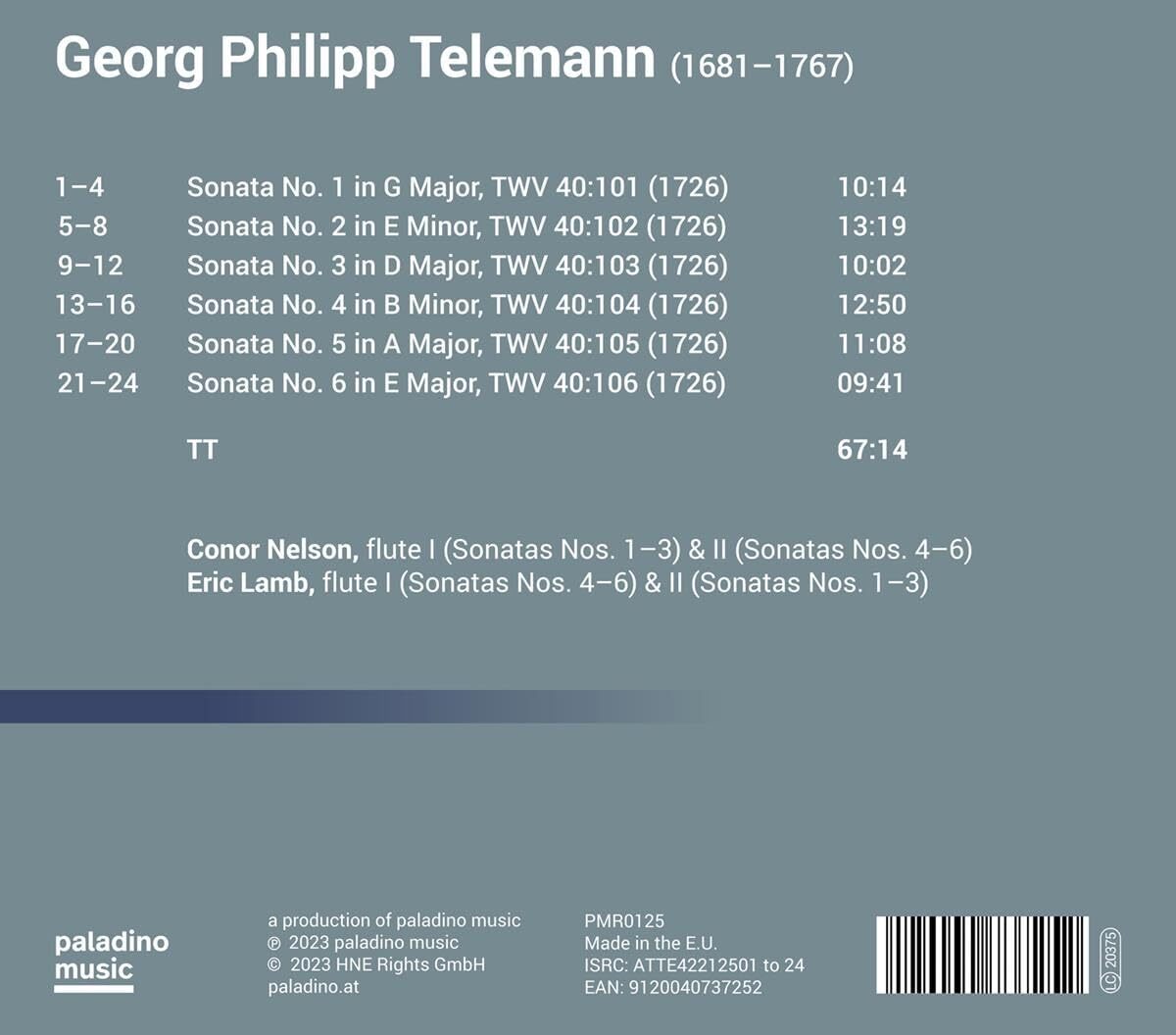 Georg Philipp Telemann: Six Sonatas for Two Flutes