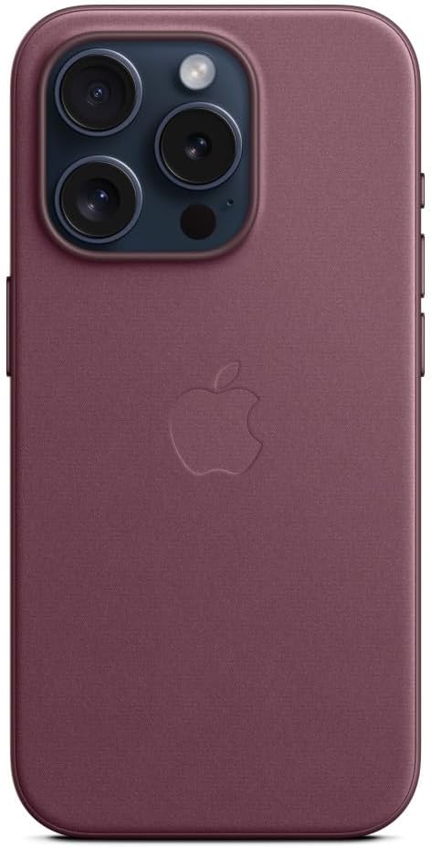 Apple - Back Cover For Mobile Phone - Magsafe Compatibility - Microtwill, Finewoven - Mulberry - For Iphone 15 Pro