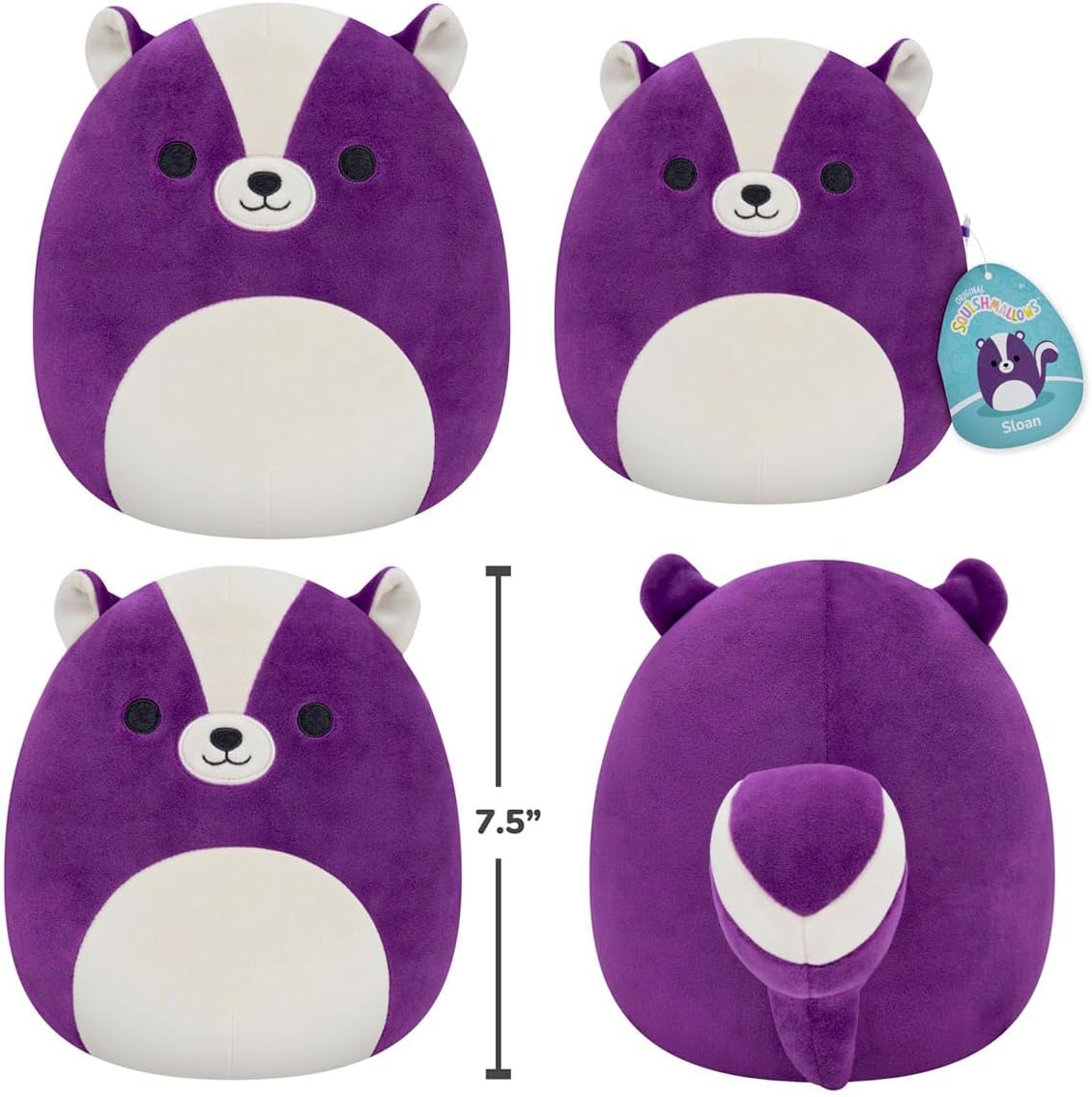 Squishmallows Originali 19cm Sloan la puzzola viola, aggiunge Sloan alla tua squadra, Peluche Ultra Morbido