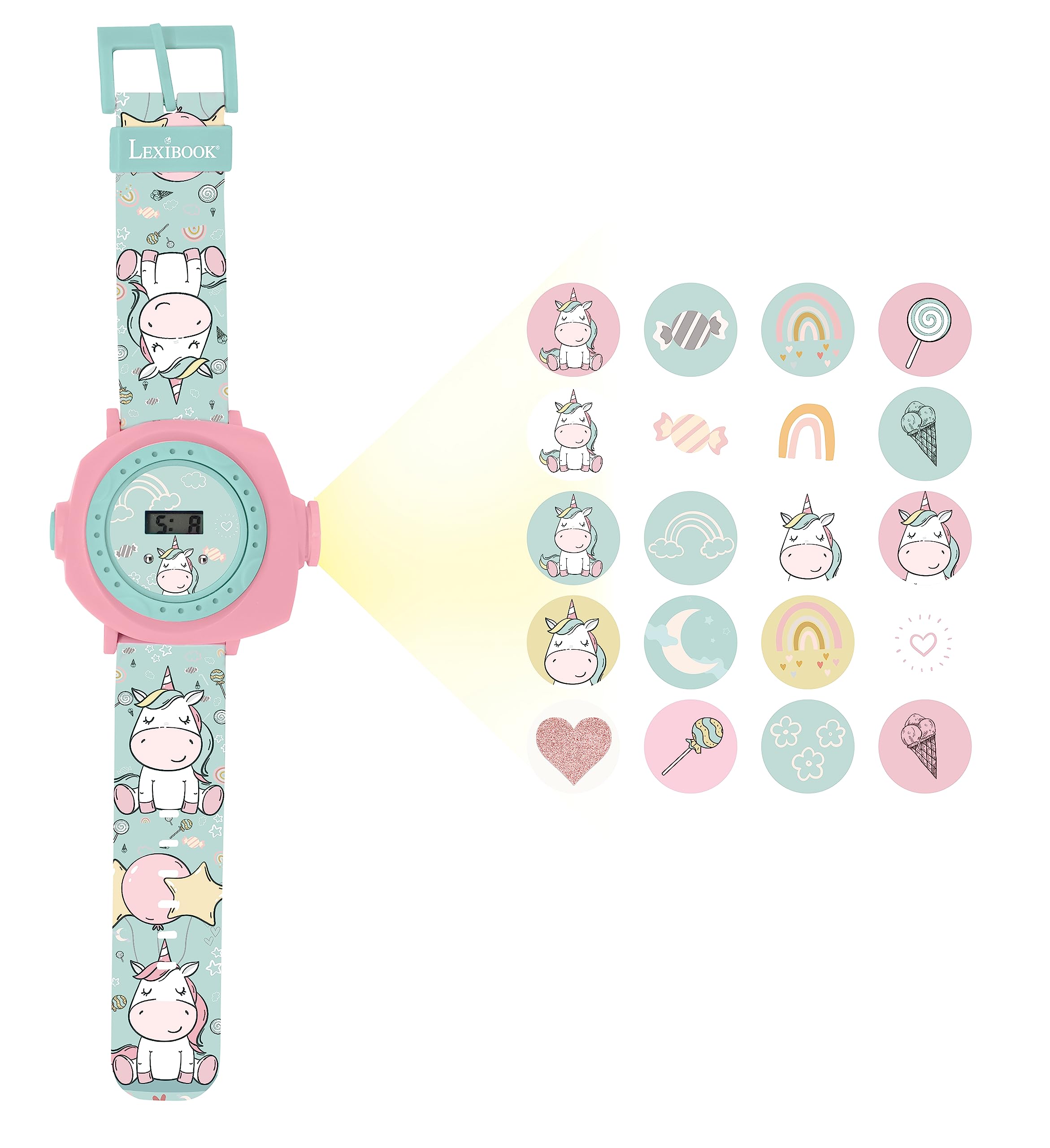 Lexibook Reloj Correa Ajustable Pantalla Digital con 20 proyecciones