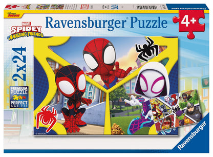 Ravensburger Marvel Spiderman Spidey & His Amazing Friends Jigsaw Puzzles for Kids Age 3 Years Up - Toddler Toys - 2x 24 Pieces