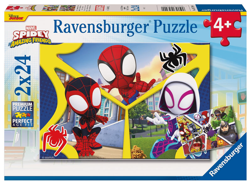 Ravensburger Marvel Spiderman Spidey & His Amazing Friends Jigsaw Puzzles for Kids Age 3 Years Up - Toddler Toys - 2x 24 Pieces