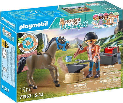 Playmobil 71357 Horses of Waterfall - Farrier Ben and Archilles, Horse Toy, Fun Imaginative Role-Play, PlaySets Suitable for Children Ages 4+