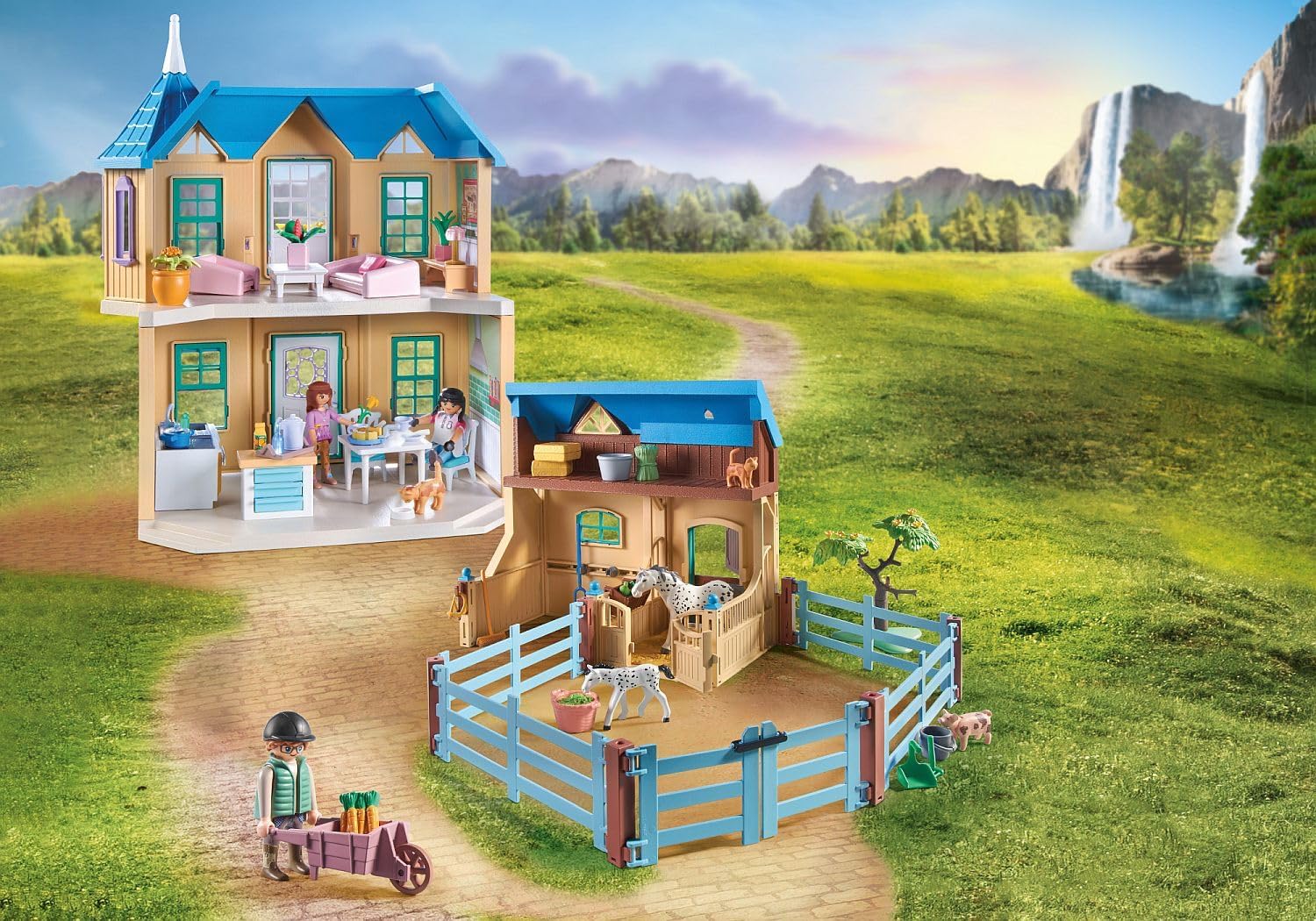Playmobil 71357 Horses of Waterfall - Farrier Ben and Archilles, Horse Toy, Fun Imaginative Role-Play, PlaySets Suitable for Children Ages 4+