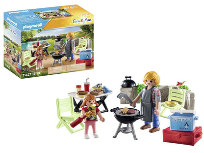 Playmobil 71427 Family Fun Barbeque, Outdoor Toy and Imaginative Role-Play, PlaySets Suitable for Children Ages 4+