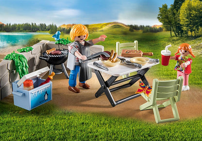 Playmobil 71427 Family Fun Barbeque, Outdoor Toy and Imaginative Role-Play, PlaySets Suitable for Children Ages 4+