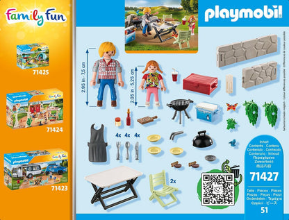 Playmobil 71427 Family Fun Barbeque, Outdoor Toy and Imaginative Role-Play, PlaySets Suitable for Children Ages 4+