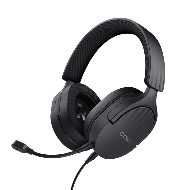 Trust Gaming GXT 489 Fayzo Gaming Headset for PC, PS5, PS4, Xbox Series X|S, Switch, Mobile, 3.5 mm Jack, 85% Recycled Plastics, Over-Ear Wired Headphones with Noise Cancelling Microphone - Black