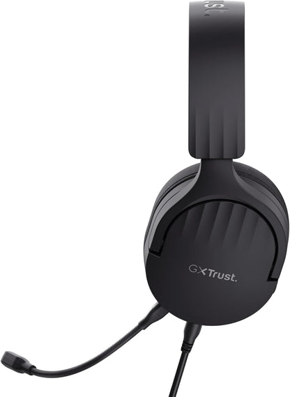 Trust Gaming GXT 489 Fayzo Gaming Headset for PC, PS5, PS4, Xbox Series X|S, Switch, Mobile, 3.5 mm Jack, 85% Recycled Plastics, Over-Ear Wired Headphones with Noise Cancelling Microphone - Black