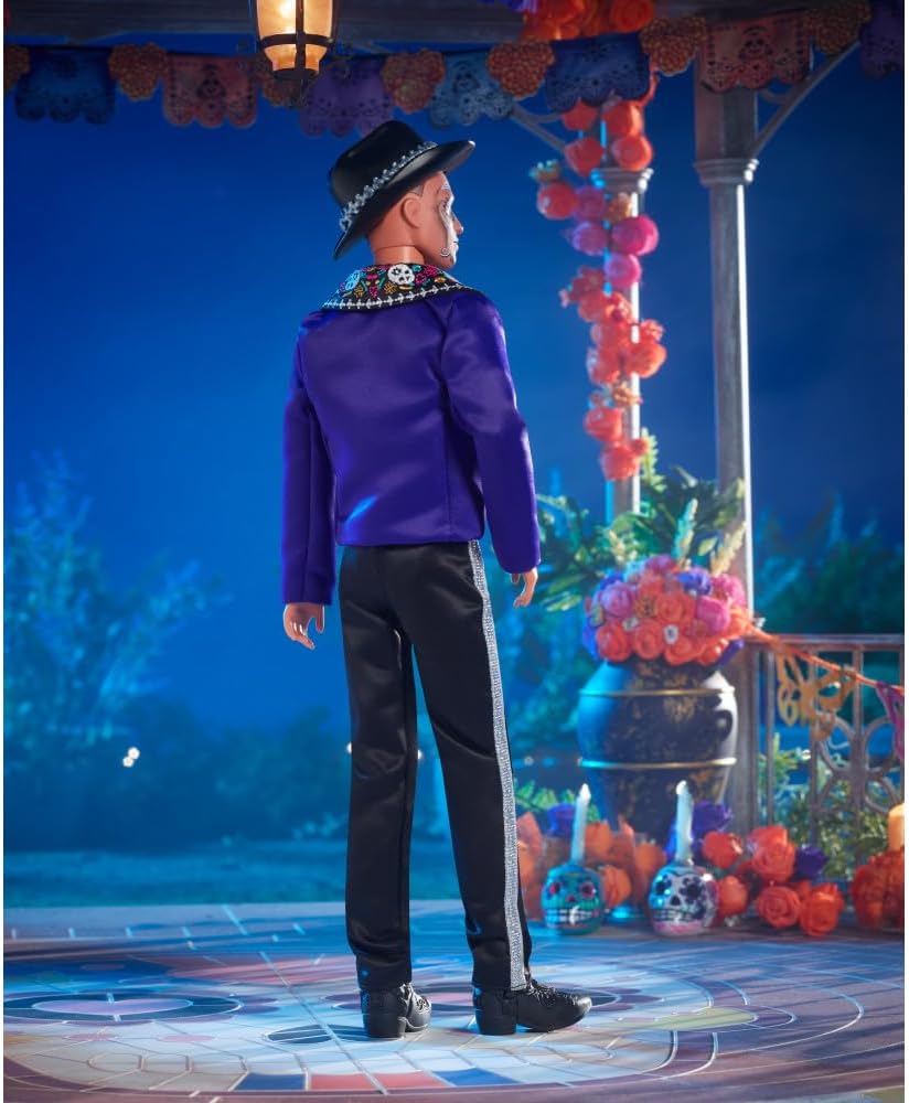 2023 Día De Muertos Ken Doll Wearing Blue Jacket and Black Hat, Barbie Signature Collectible, HJX15