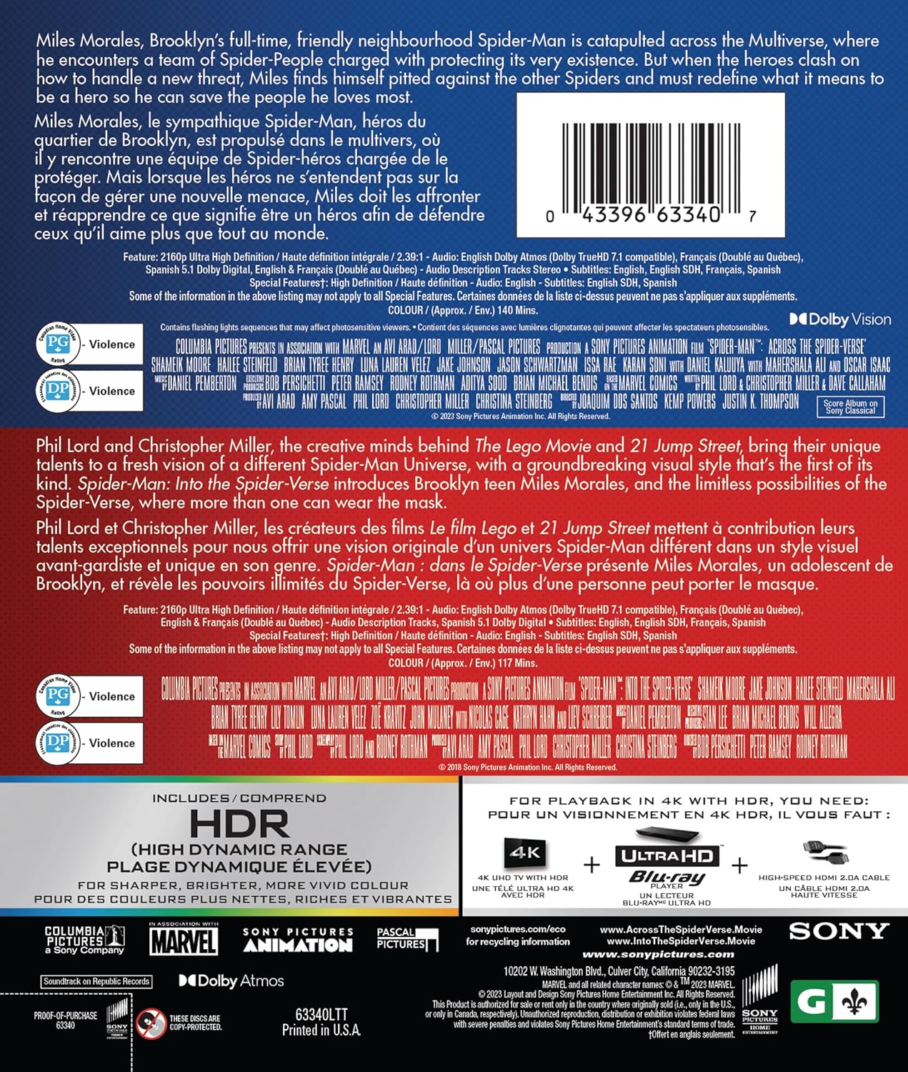 Spider-Man: Across The Spider-Verse / Spider-Man: Into The Spider-Verse - All-Region UHD