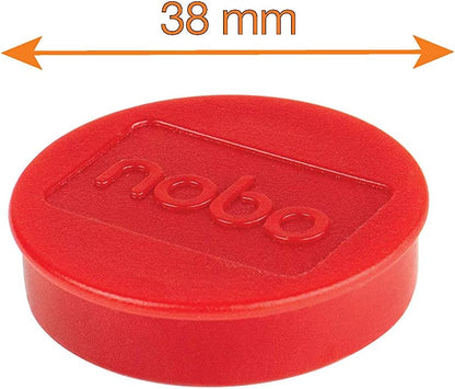 Nobo Magnetic Whiteboard Magnets, 38 mm, Pack of 10, 1915314, Coloured