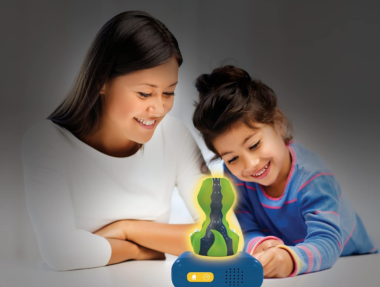 Lexibook RL800DINO Dinosaur Nightlight, Alarm Clock for Boys and Girls, Snooze, Colour Blue/Green,Medium