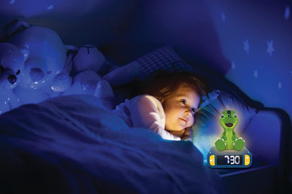 Lexibook RL800DINO Dinosaur Nightlight, Alarm Clock for Boys and Girls, Snooze, Colour Blue/Green,Medium