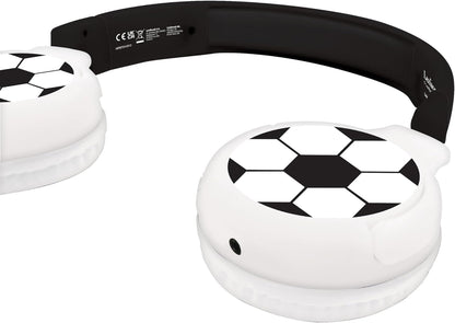 Lexibook - Football - 2-in-1 Bluetooth & Wired Headphones with microphone and control button, Foldable and Adjustable, Long lasting rechargeable battery, HPBT010FO