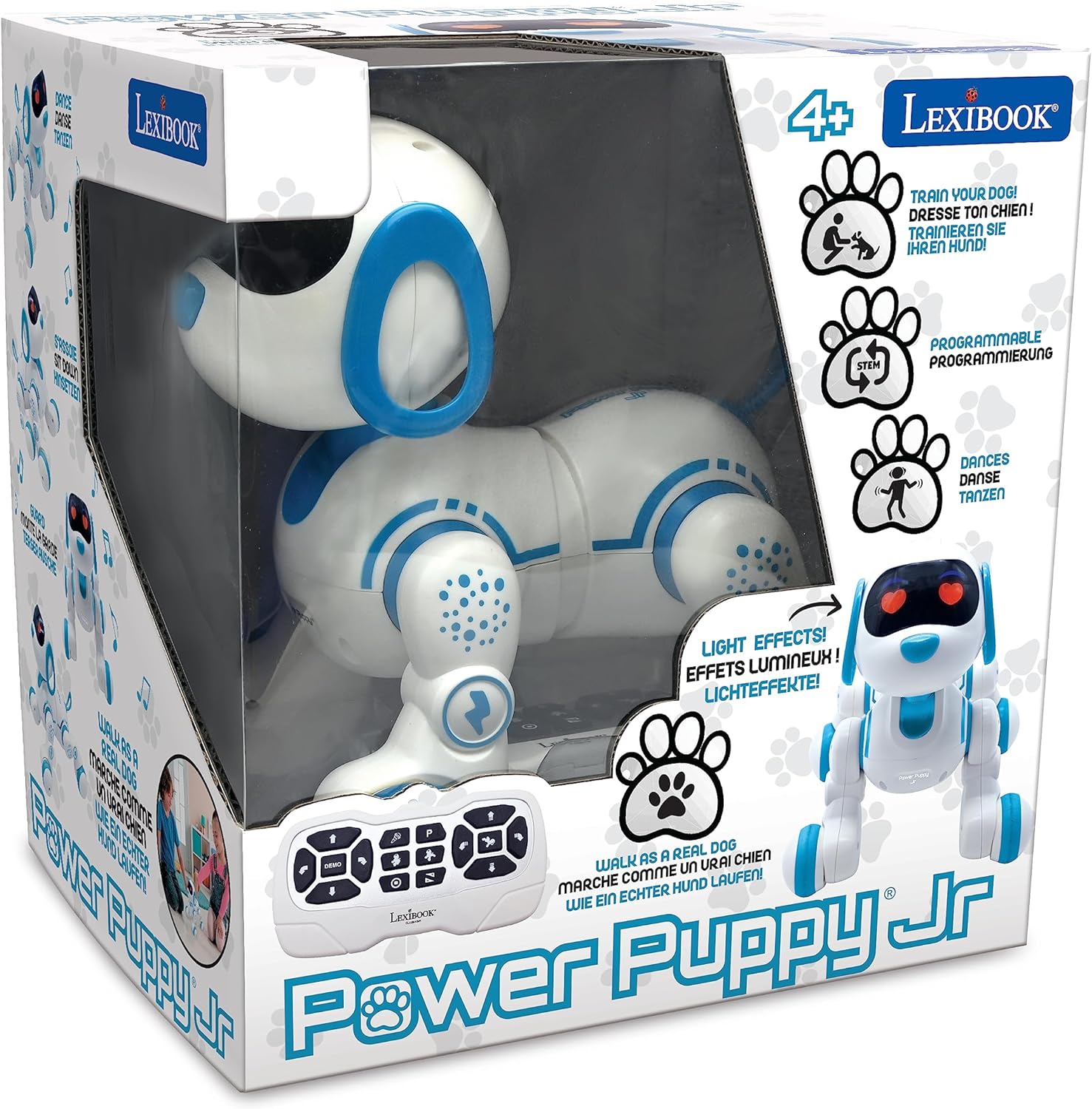 Lexibook, Power Puppy® Jr, My Little Robot Dog, Perro Robot con Sonidos, música, Efectos de luz, ladra y Camina como un Perro de Verdad, Juguete para niños y niñas