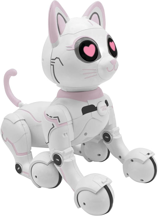 Lexibook - Power Kitty® - Remote Control Robot Cat, Programmable Smart Robot, Light, Sound, White/Pink