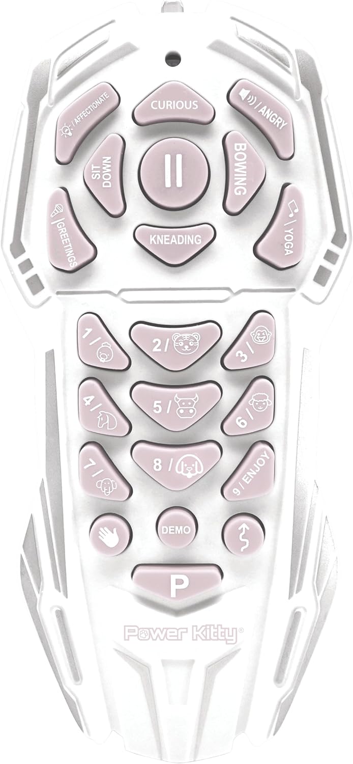 Lexibook - Power Kitty® - Remote Control Robot Cat, Programmable Smart Robot, Light, Sound, White/Pink