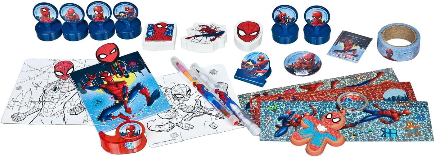 Undercvover SPAN8025 - SPIDERMAN Adventskalender für Kinder, Mehrfarbig, ca. 45x32x3cm