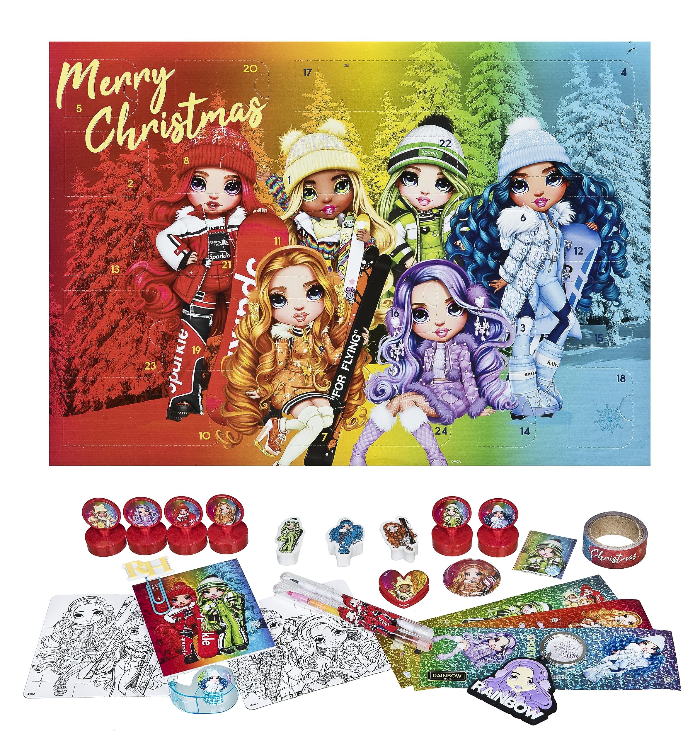 Undercover RHOF8025 - Rainbow High Adventskalender für Kinder, Mehrfarbig, ca. 45x32x3cm